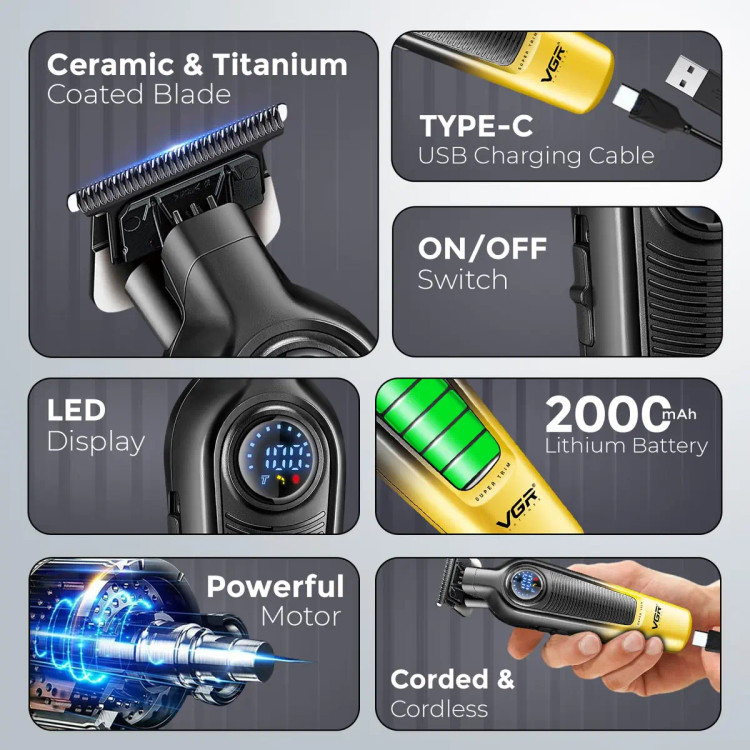ماشین اصلاح موی سر و صورت وی جی آر مدل V-996