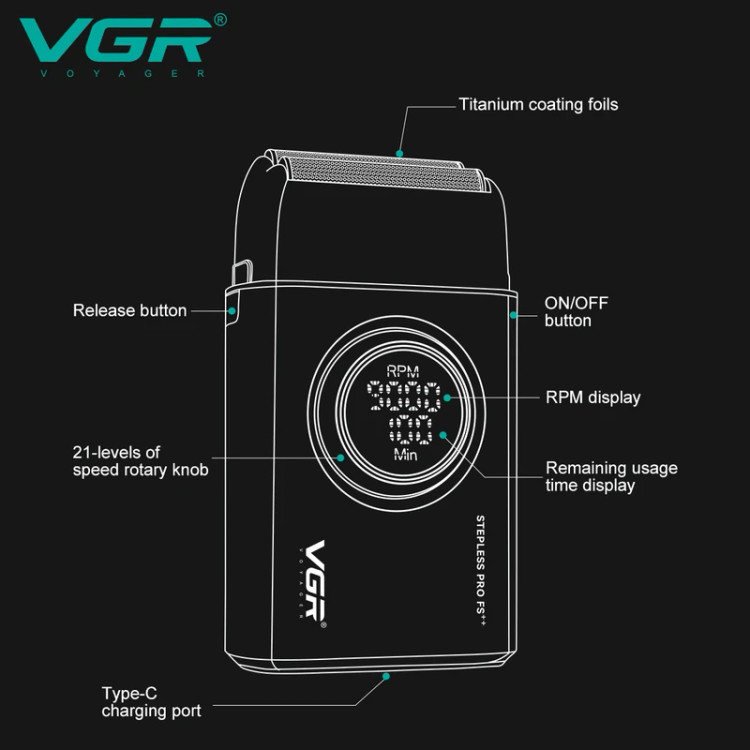 ماشین اصلاح فویلی وی جی آر مدل VGR V-377